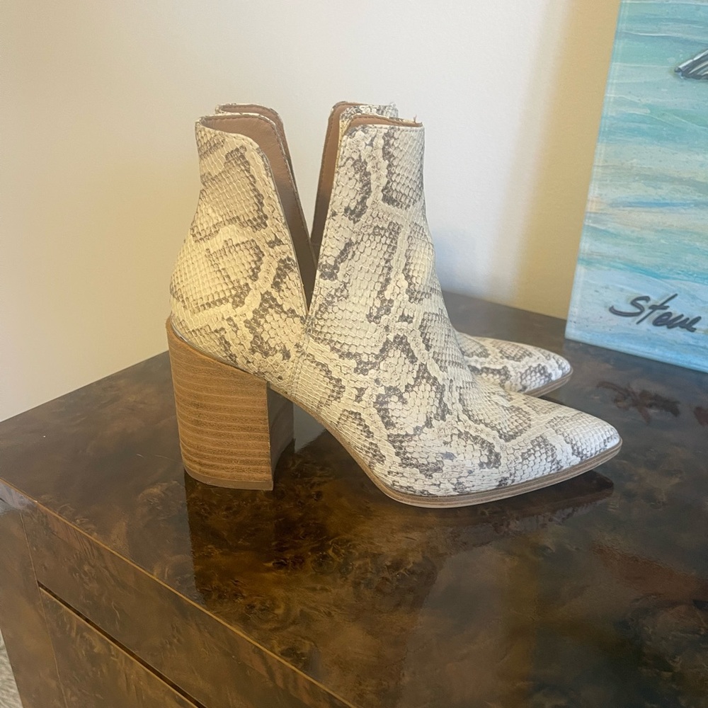 Steve Madden Snake Print Ankle Boots